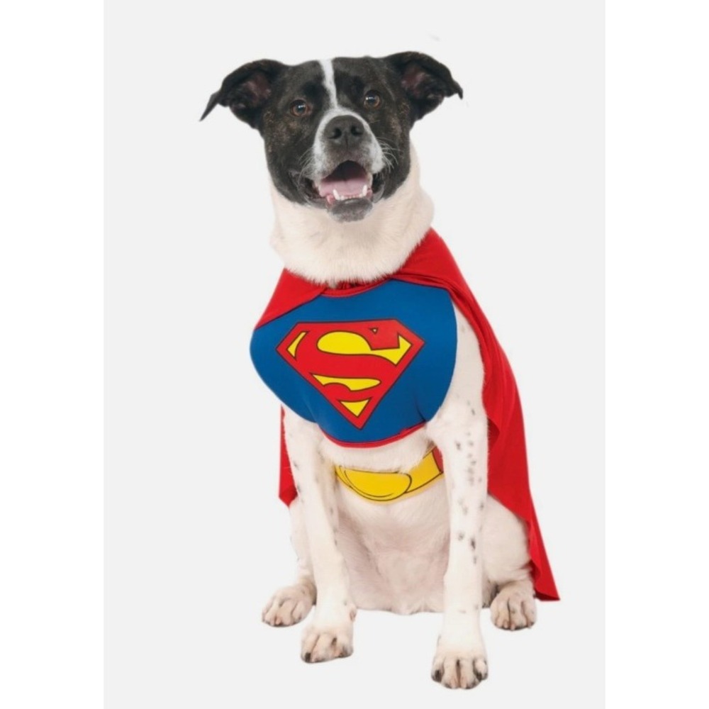 Rubie's Superman Pet Costume Sz L DC Comics Superhero Cape Halloween Dog Outfit